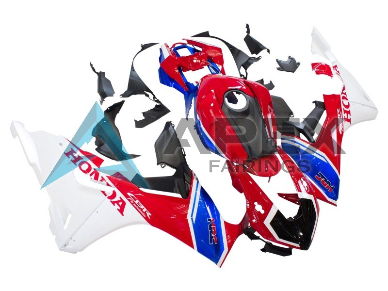 White Red Blue Black HRC - Honda CBR1000RR Fireblade SC77 (2017-2026) ABS Fairings | Apex Fairings — view 3