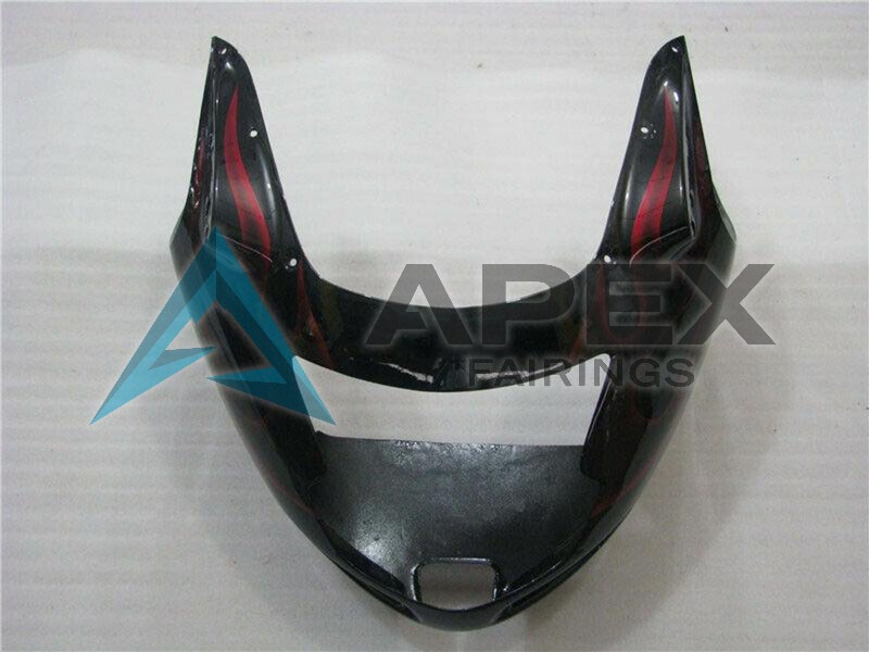 Glossy Black Red Flame  - Honda CBR1100XX Super Blackbird SC35 (1996-2007) ABS Fairings | Apex Fairings — view 4