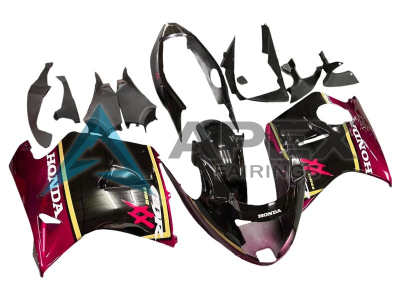 Glossy Black Red Yellow  - Honda CBR1100XX Super Blackbird SC35 (1996-2007) ABS Fairings | Apex Fairings — view 2