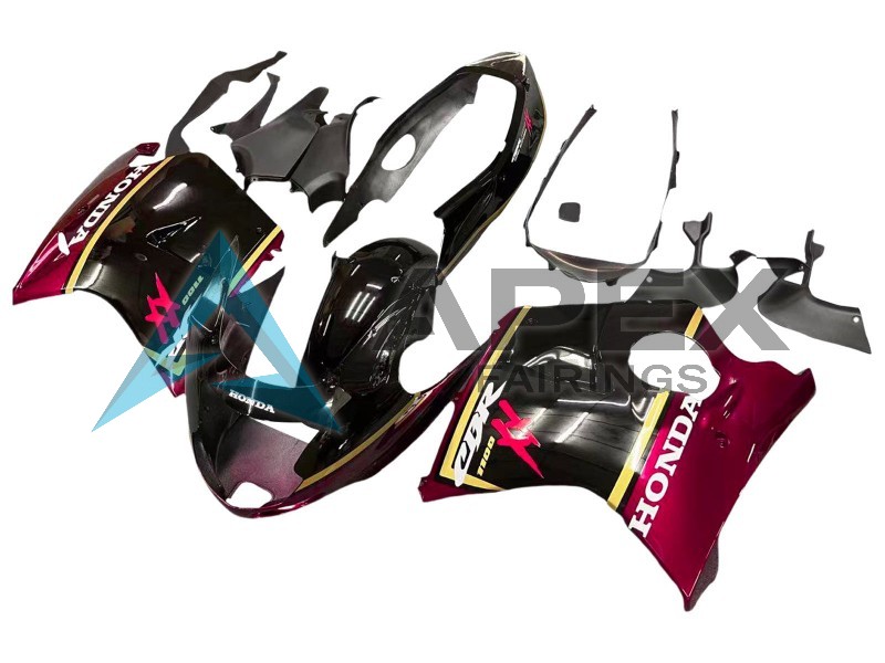 Glossy Black Red Yellow  - Honda CBR1100XX Super Blackbird SC35 (1996-2007) ABS Fairings | Apex Fairings — view 3