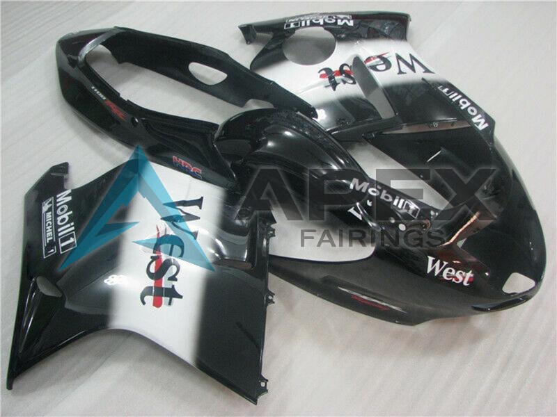 Glossy Black White West - Honda CBR1100XX Super Blackbird SC35 (1996-2007) ABS Fairings | Apex Fairings — view 3