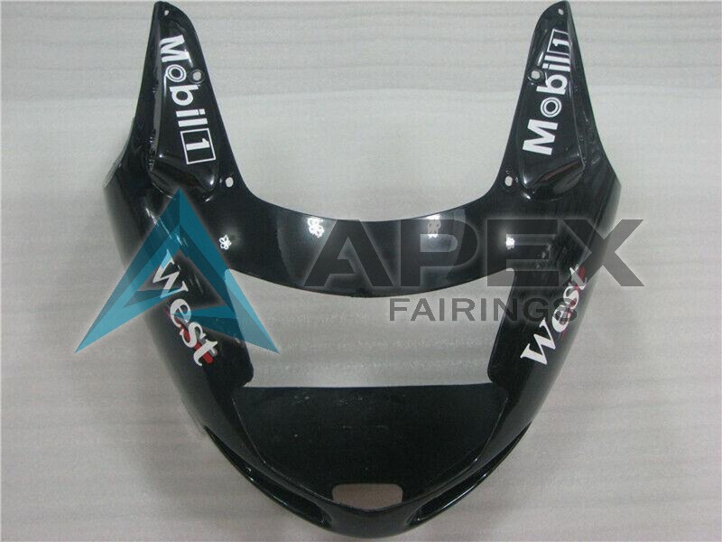 Glossy Black White West - Honda CBR1100XX Super Blackbird SC35 (1996-2007) ABS Fairings | Apex Fairings — view 4