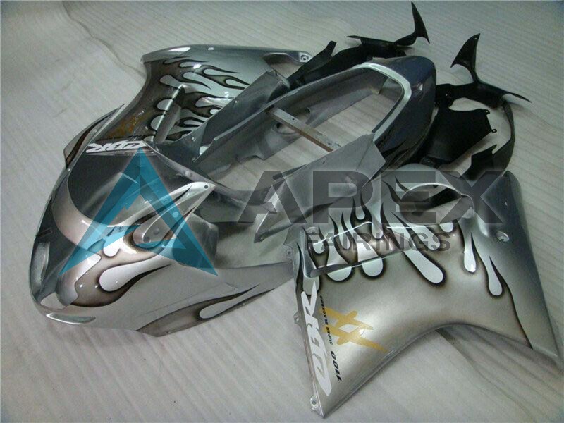 Silver Black Flame - Honda CBR1100XX Super Blackbird SC35 (1996-2007) ABS Fairings | Apex Fairings — view 2