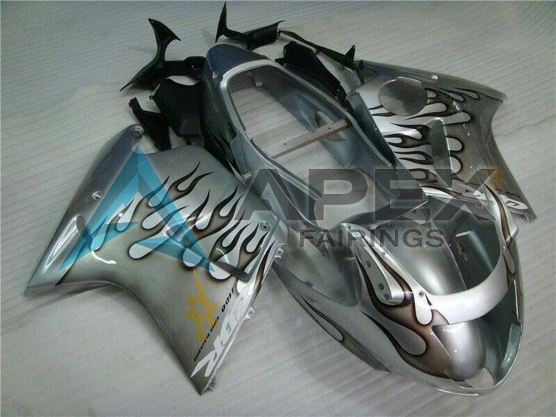 Silver Black Flame - Honda CBR1100XX Super Blackbird SC35 (1996-2007) ABS Fairings | Apex Fairings — view 3