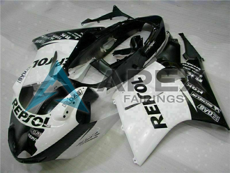 White Glossy Black Repsol - Honda CBR1100XX Super Blackbird SC35 (1996-2007) ABS Fairings | Apex Fairings — view 2