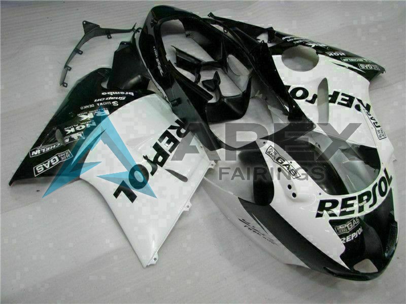 White Glossy Black Repsol - Honda CBR1100XX Super Blackbird SC35 (1996-2007) ABS Fairings | Apex Fairings — view 3