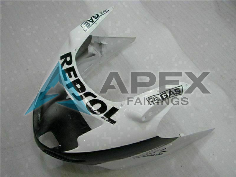 White Glossy Black Repsol - Honda CBR1100XX Super Blackbird SC35 (1996-2007) ABS Fairings | Apex Fairings — view 4