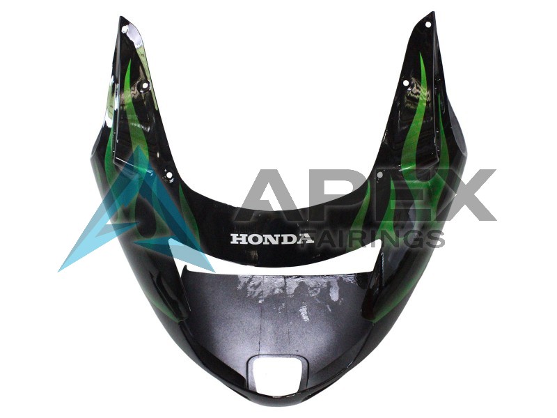 Glossy Black Green Flame  - Honda CBR1100XX Super Blackbird SC35 (1996-2007) ABS Fairings | Apex Fairings — view 4