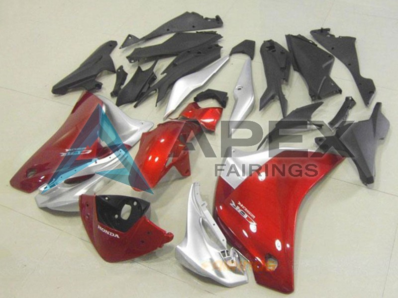 Silver Red - Honda CBR250R MC41 (2011-2016) ABS Fairings — Style FE21 | Apex Fairings