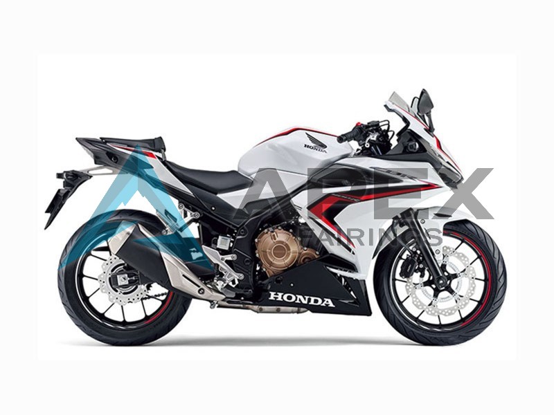 White Red Glossy Black - Honda CBR400R (2019-2023) ABS Fairings | Apex Fairings
