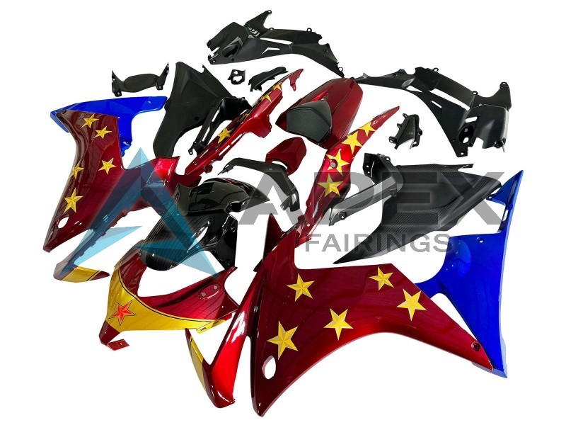 Red Blue Yellow Star - Honda CBR500R (2013-2015) ABS Fairings | Apex Fairings — view 2