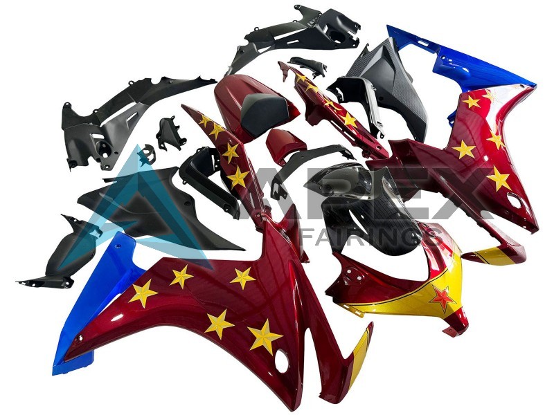 Red Blue Yellow Star - Honda CBR500R (2013-2015) ABS Fairings | Apex Fairings — view 3