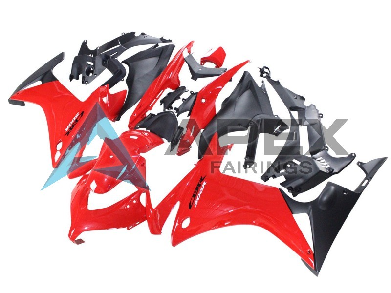 Red Matte Black - Honda CBR500R (2013-2015) ABS Fairings | Apex Fairings — view 3