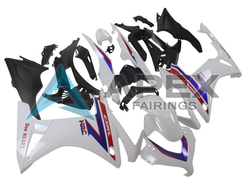White Red Blue HRC - Honda CBR500R (2013-2015) ABS Fairings | Apex Fairings — view 2