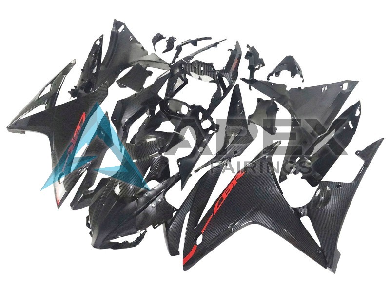 Black Carbon Fiber Red - Honda CBR500R (2016-2018) ABS Fairings | Apex Fairings — view 3