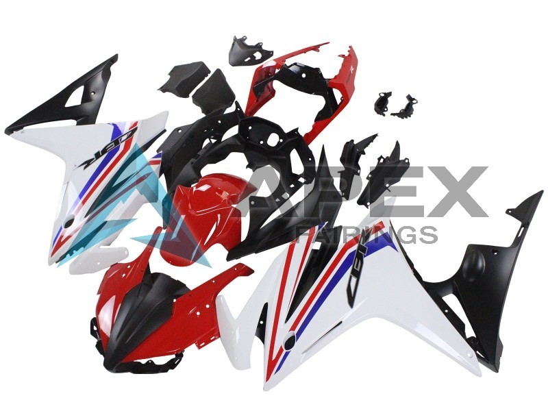White Red Blue Matte Black - Honda CBR500R (2016-2018) ABS Fairings | Apex Fairings — view 4