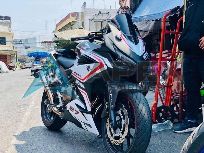 White Red Matte Black - Honda CBR500R (2016-2018) ABS Fairings | Apex Fairings — view 4