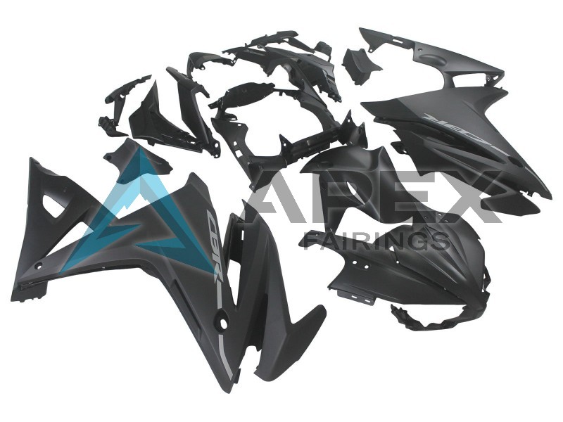 Matte Black - Honda CBR500R (2016-2018) ABS Fairings | Apex Fairings — view 3