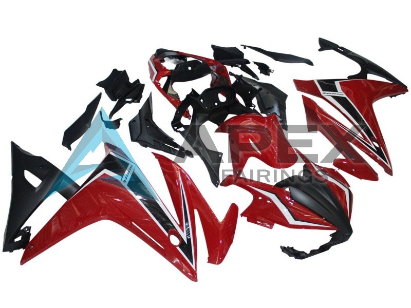 Red White Matte Black - Honda CBR500R (2016-2018) ABS Fairings | Apex Fairings — view 2