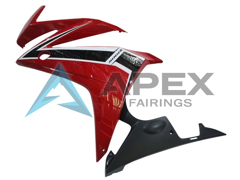 Red White Matte Black - Honda CBR500R (2016-2018) ABS Fairings | Apex Fairings — view 4