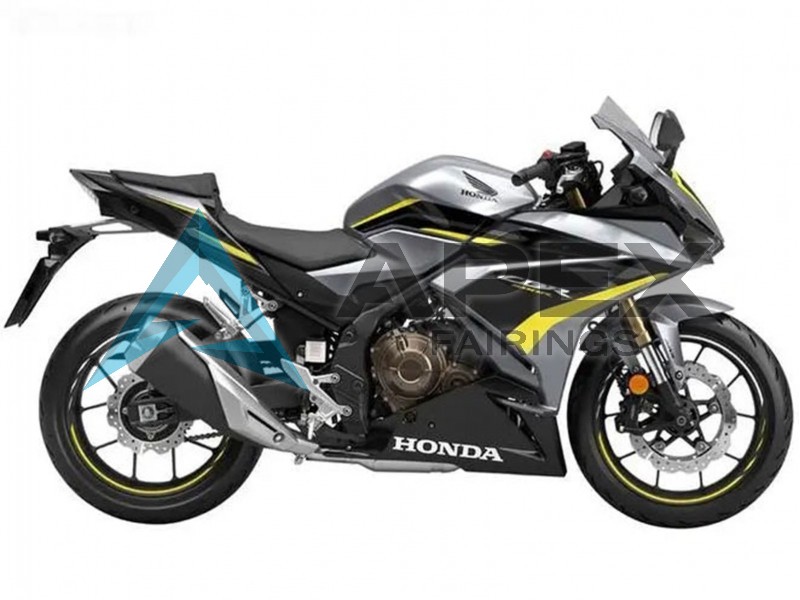 Silver Yellow Glossy Black - Honda CBR500R (2019-2023) ABS Fairings | Apex Fairings — view 2