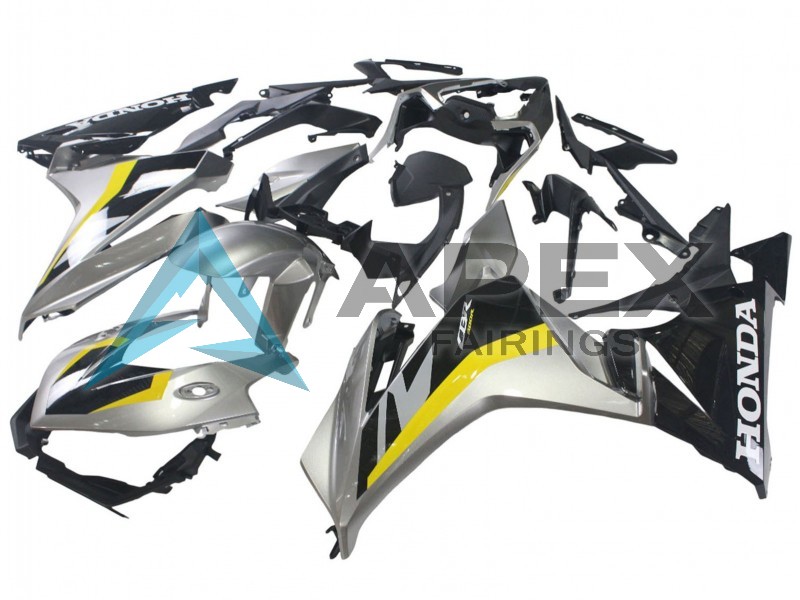 Silver Yellow Glossy Black - Honda CBR500R (2019-2023) ABS Fairings | Apex Fairings — view 4