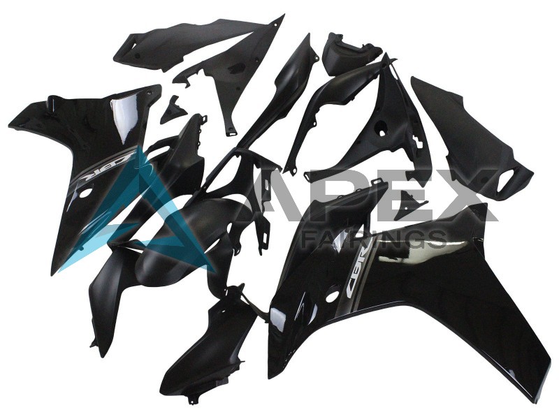 Glossy Black - Honda CBR600F (2011-2013) ABS Fairings | Apex Fairings — view 2