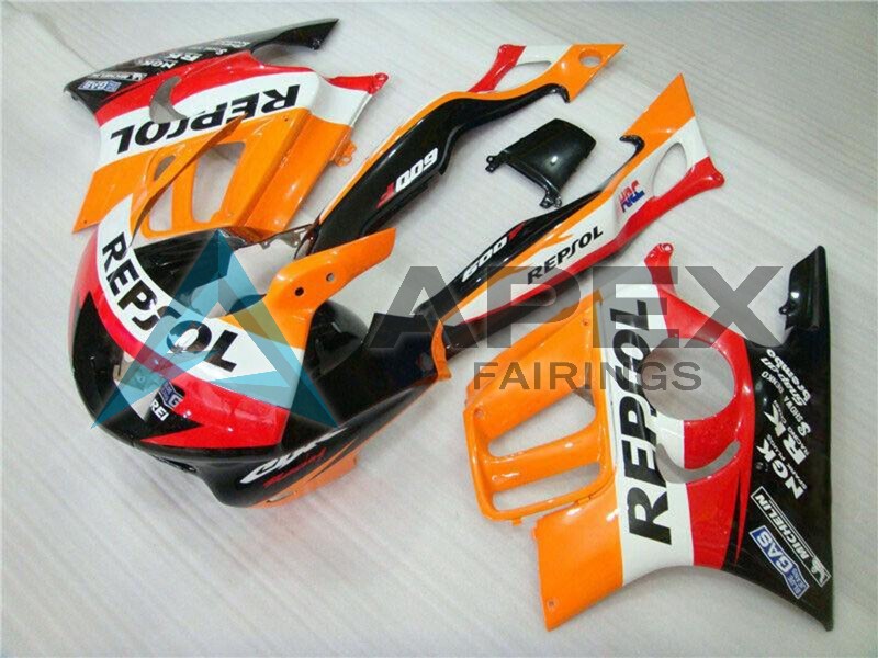 Orange White Red Glossy Black Repsol - Honda CBR600 F3 (1995-1996) ABS Fairings | Apex Fairings — view 2