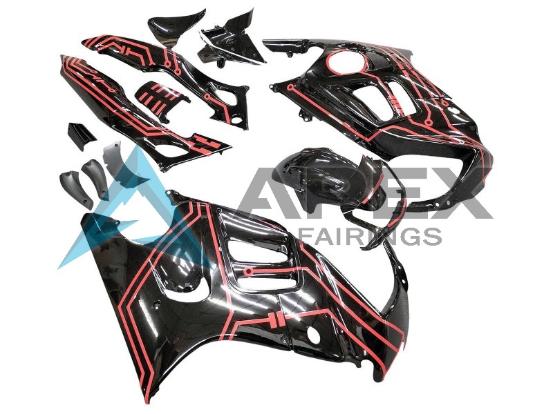 Red Glossy Black  - Honda CBR600 F3 (1995-1996) ABS Fairings | Apex Fairings — view 2