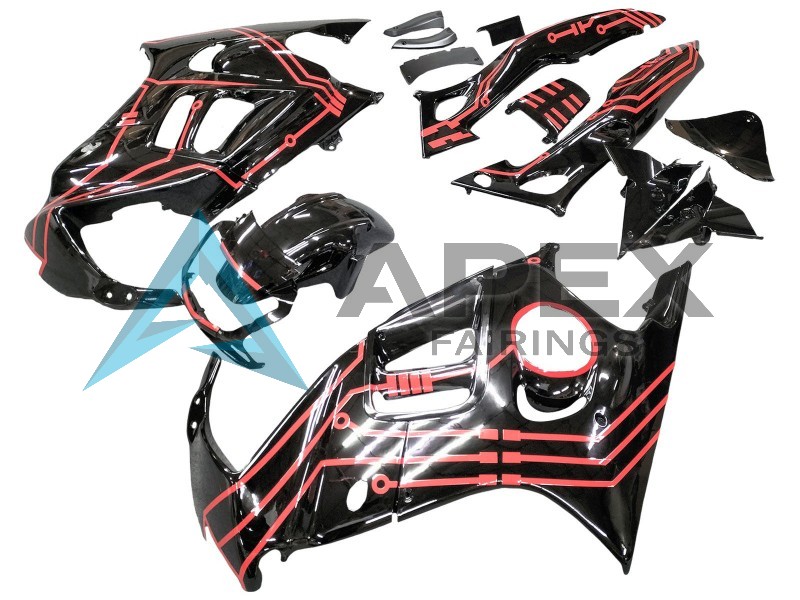 Red Glossy Black  - Honda CBR600 F3 (1995-1996) ABS Fairings | Apex Fairings — view 3