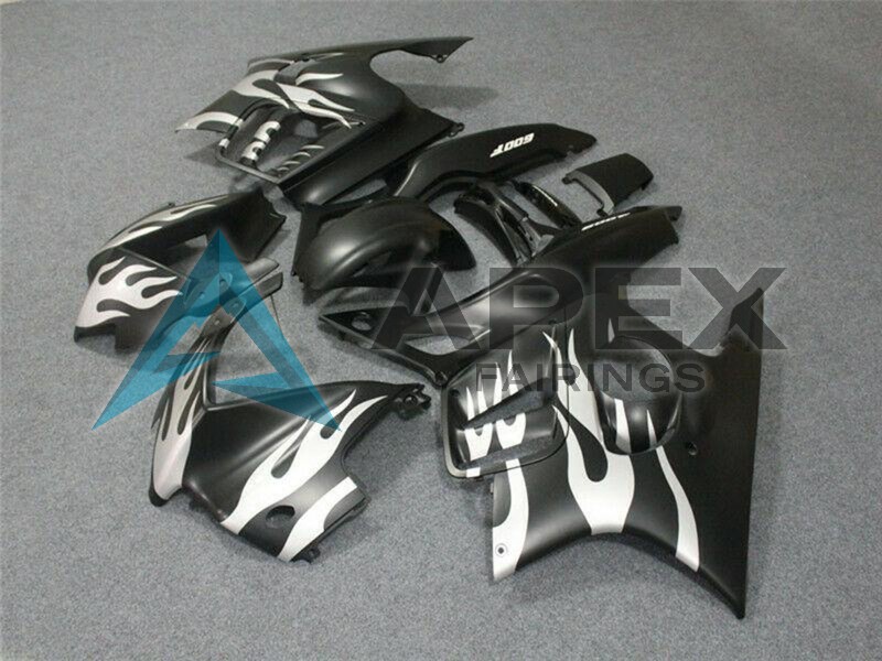 White Matte Black Flame - Honda CBR600 F3 (1997-1998) ABS Fairings | Apex Fairings — view 2