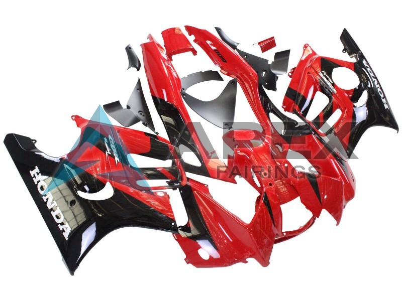 Red Glossy Black - Honda CBR600 F3 (1997-1998) ABS Fairings | Apex Fairings — view 2