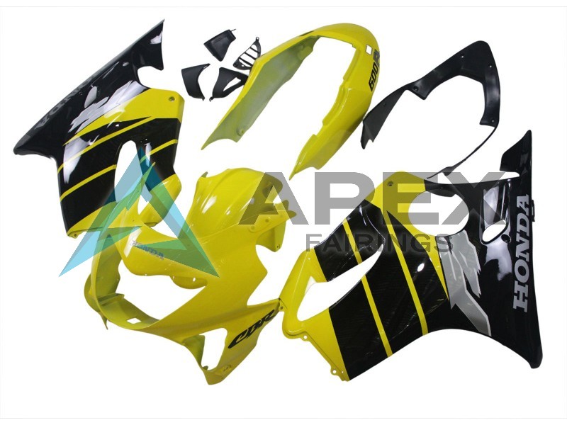 Yellow Glossy Black - Honda CBR600 F4 (1999-2000) ABS Fairings | Apex Fairings — view 3