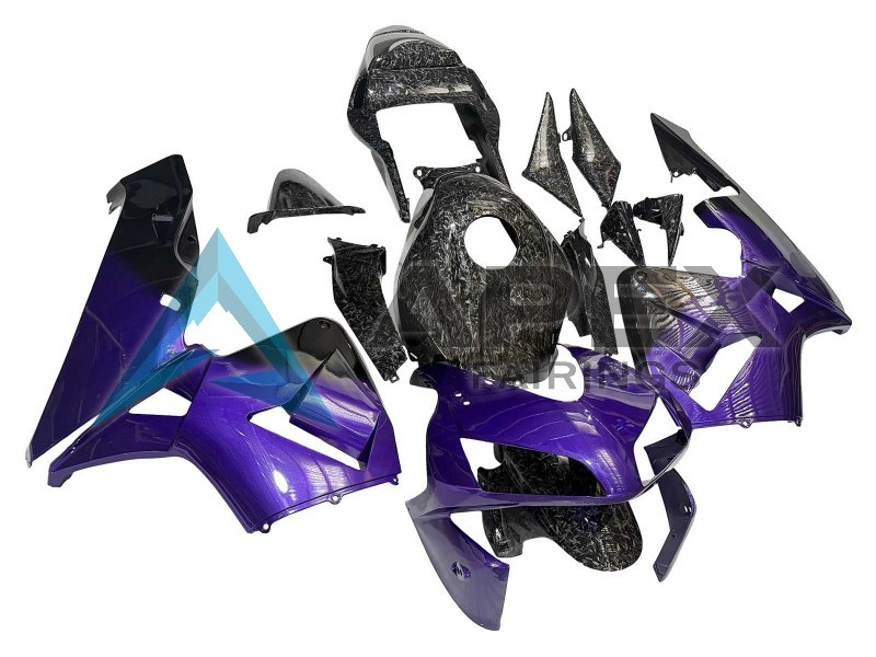 Purple Black Forged Carbon Fiber - Honda CBR600RR (2003-2004) ABS Fairings | Apex Fairings — view 2