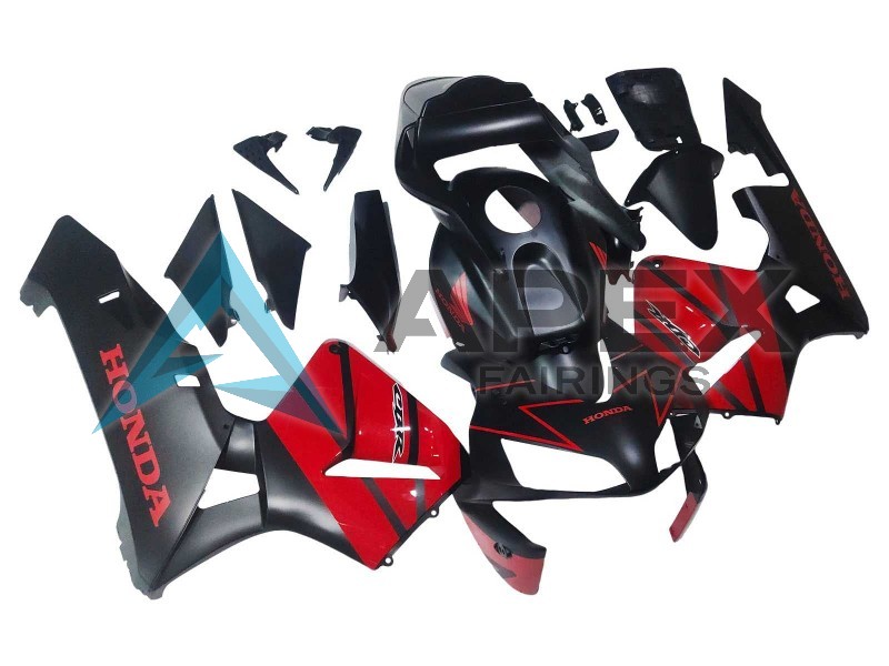 Red Glossy Black Matte Black - Honda CBR600RR (2003-2004) ABS Fairings | Apex Fairings — view 2