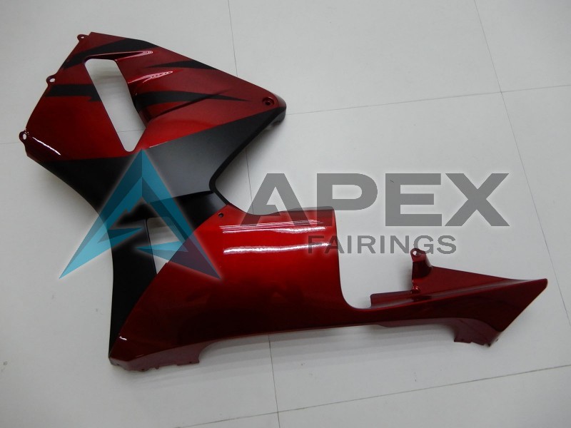 Red Matte Black Stripe - Honda CBR600RR (2003-2004) ABS Fairings | Apex Fairings — view 4
