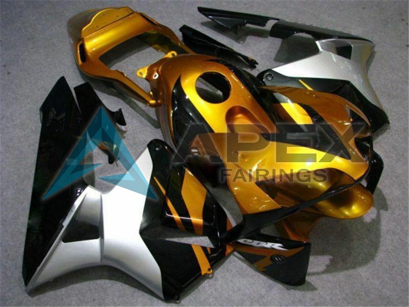 Silver Gold Glossy Black - Honda CBR600RR (2003-2004) ABS Fairings | Apex Fairings — view 3