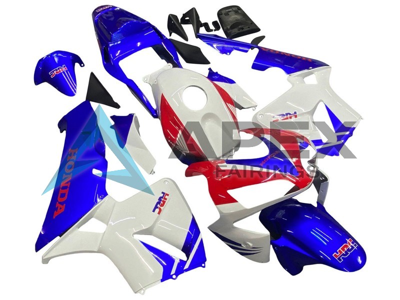 White Blue Red HRC - Honda CBR600RR (2003-2004) ABS Fairings | Apex Fairings — view 2