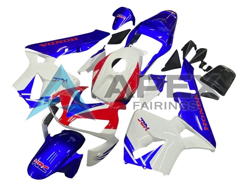 White Blue Red HRC - Honda CBR600RR (2003-2004) ABS Fairings | Apex Fairings — view 3