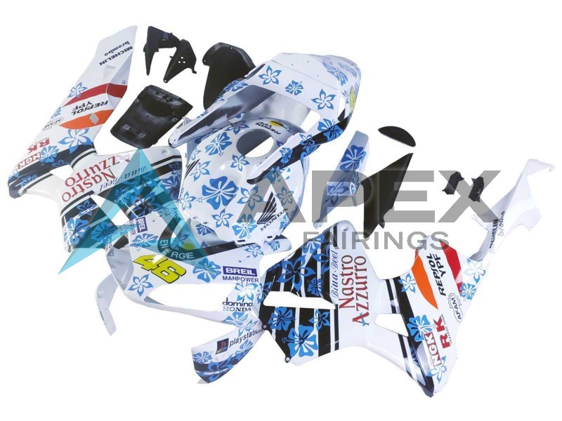 White Blue Red Nastro Azzurro 46 - Honda CBR600RR (2003-2004) ABS Fairings | Apex Fairings — view 2