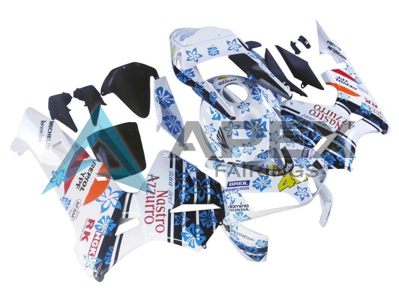 White Blue Red Nastro Azzurro 46 - Honda CBR600RR (2003-2004) ABS Fairings | Apex Fairings — view 3