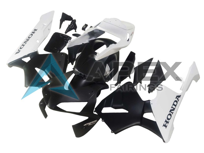 White Matte Black - Honda CBR600RR (2003-2004) ABS Fairings | Apex Fairings — view 2