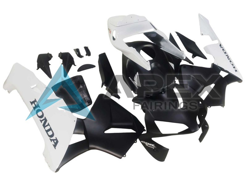 White Matte Black - Honda CBR600RR (2003-2004) ABS Fairings | Apex Fairings — view 3