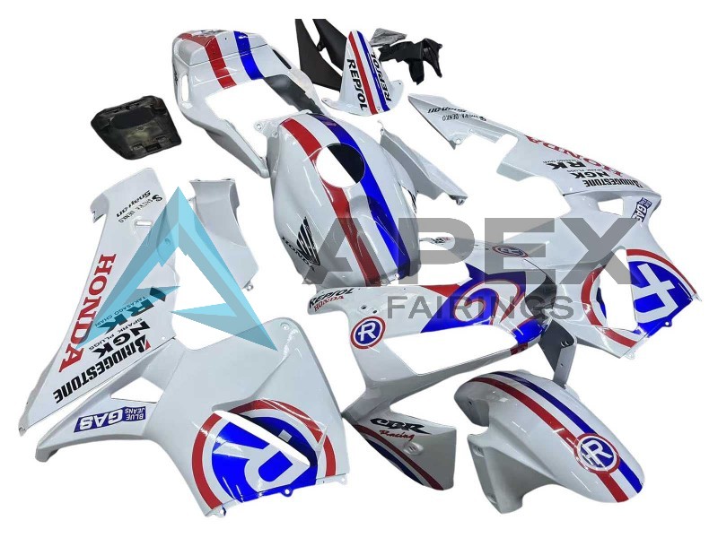 White Red Blue - Honda CBR600RR (2003-2004) ABS Fairings | Apex Fairings — view 2