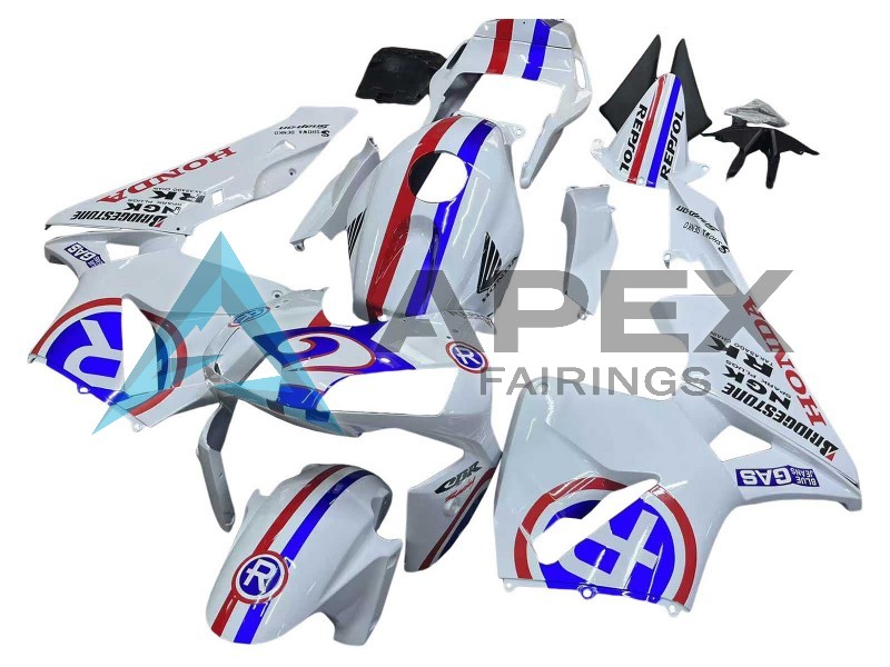 White Red Blue - Honda CBR600RR (2003-2004) ABS Fairings | Apex Fairings — view 3