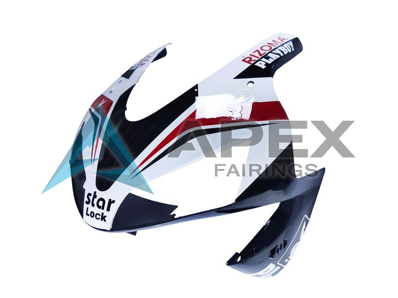 White Red Glossy Black DENSO Rimont - Honda CBR600RR (2003-2004) ABS Fairings | Apex Fairings — view 4
