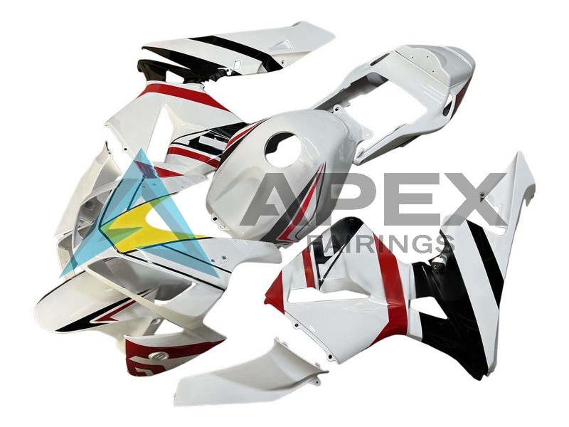 White Red Yellow Black - Honda CBR600RR (2003-2004) ABS Fairings | Apex Fairings — view 2