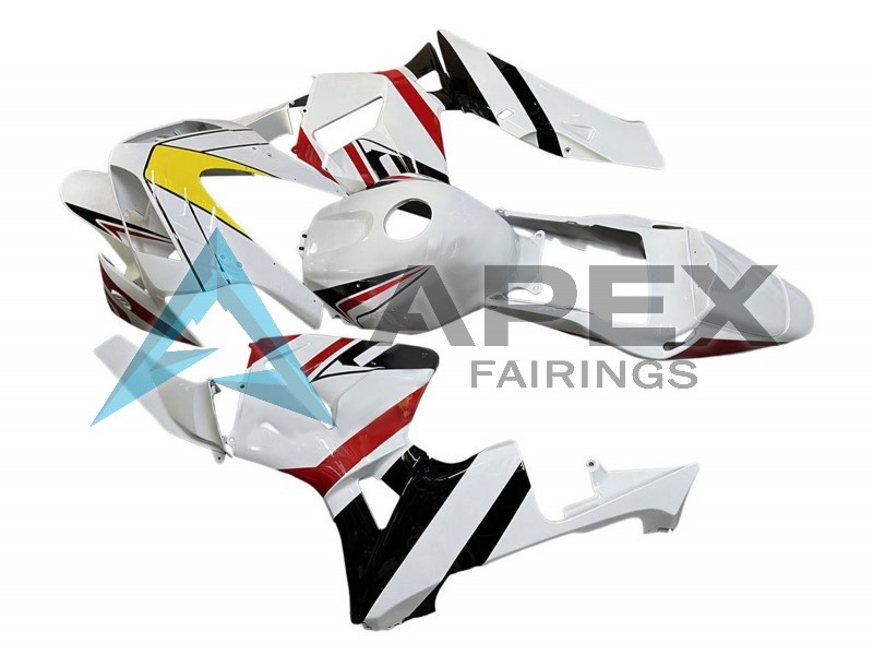 White Red Yellow Black - Honda CBR600RR (2003-2004) ABS Fairings | Apex Fairings — view 3