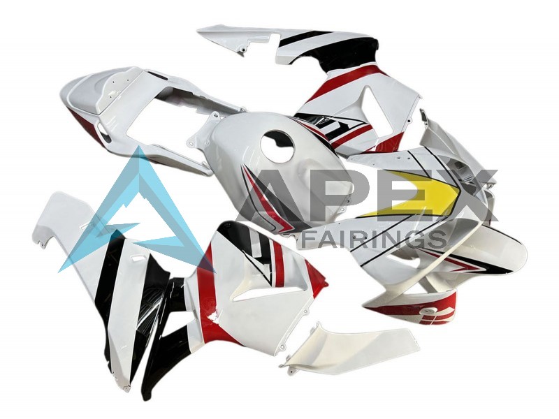White Red Yellow Black - Honda CBR600RR (2003-2004) ABS Fairings | Apex Fairings — view 4