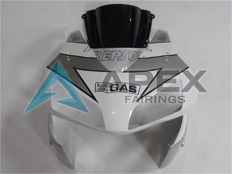 White Silver Black Repsol - Honda CBR600RR (2003-2004) ABS Fairings | Apex Fairings — view 4